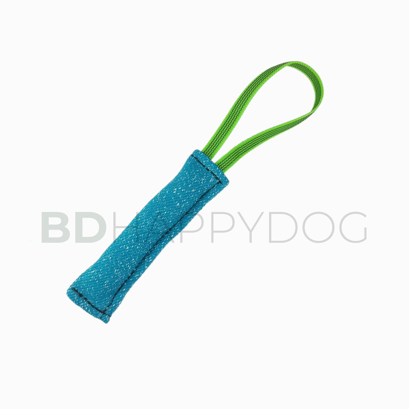 Gryzak szarpak dla psa z uchwytem 20x5cm - materiał ringowy - jasny niebieski 1