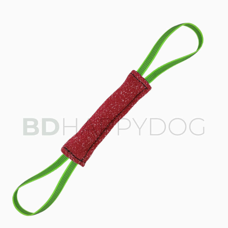 Gryzak szarpak dla psa z dwiema rączkami 20x5cm - materiał ringowy - czerwony 1