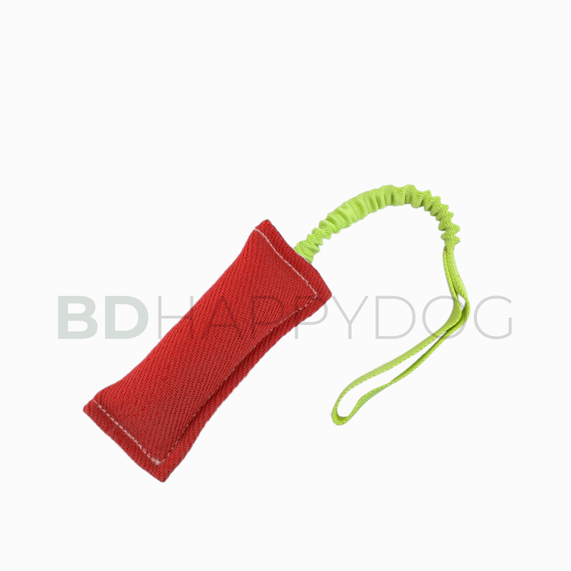 Gryzak szarpak dla psa z amortyzatorem 20x8cm - materiał ringowy - czerwony 1