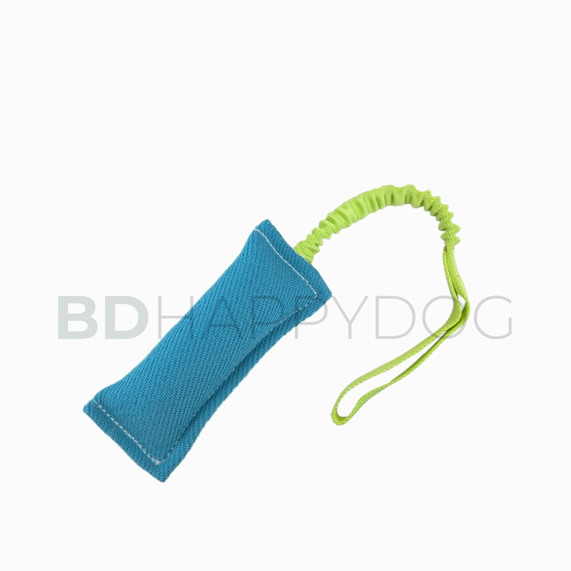 Gryzak szarpak dla psa z amortyzatorem 20x8cm - materiał ringowy - jasny niebieski 1