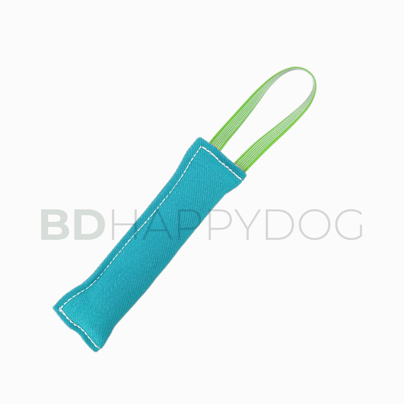 Gryzak szarpak dla psa z uchwytem 25x8cm - materiał ringowy - jasny niebieski 1