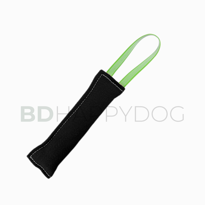 Gryzak szarpak dla psa z uchwytem 25x8cm - materiał ringowy - czarny 1