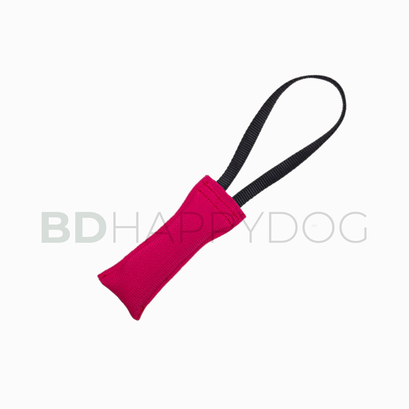 Gryzak szarpak dla psa z uchwytem 15x6cm - poliester - ciemny różowy 1