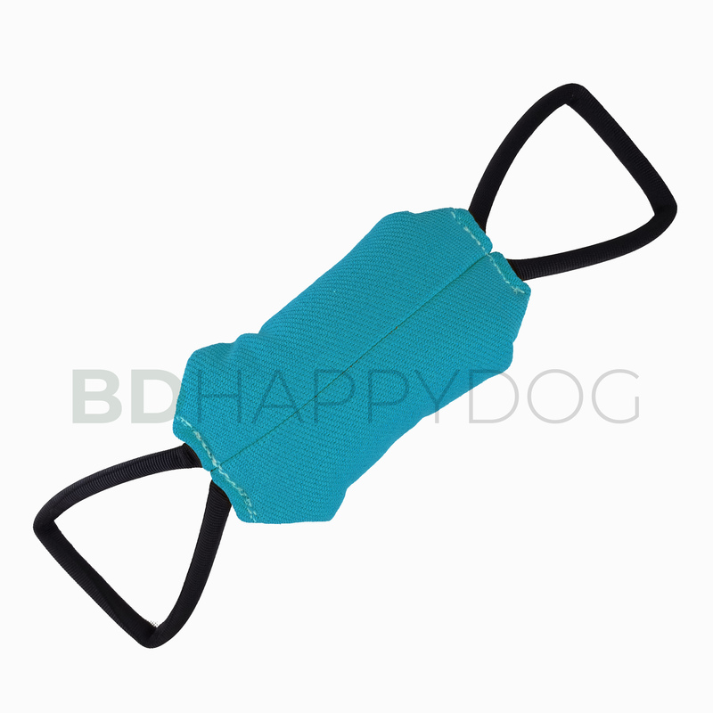 Gryzak poduszka dla psa z dwiema rączkami 22x10cm - materiał ringowy - jasny niebieski 1