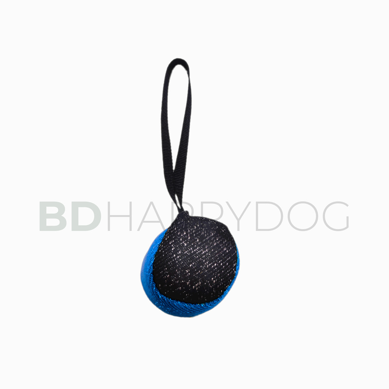 Piłka dla psa z uchwytem 10cm - materiał ringowy - granatowy 1