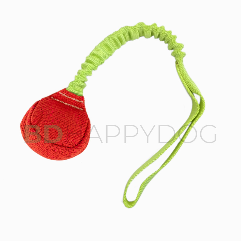 Piłka dla psa saszetka z amortyzatorem 10cm - materiał ringowy - czerwony 1