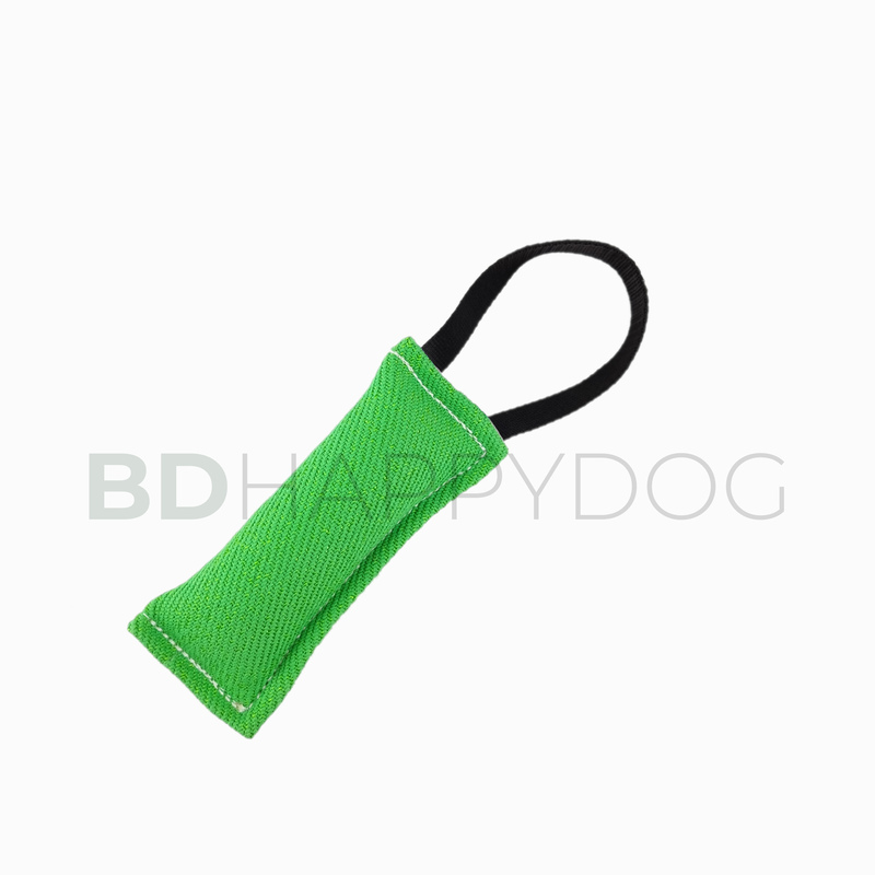 Gryzak szarpak dla psa z uchwytem 20x8cm - materiał ringowy - zielony 1