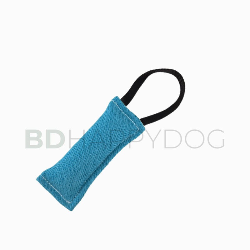 Gryzak szarpak dla psa z uchwytem 20x8cm - materiał ringowy - jasny niebieski 1
