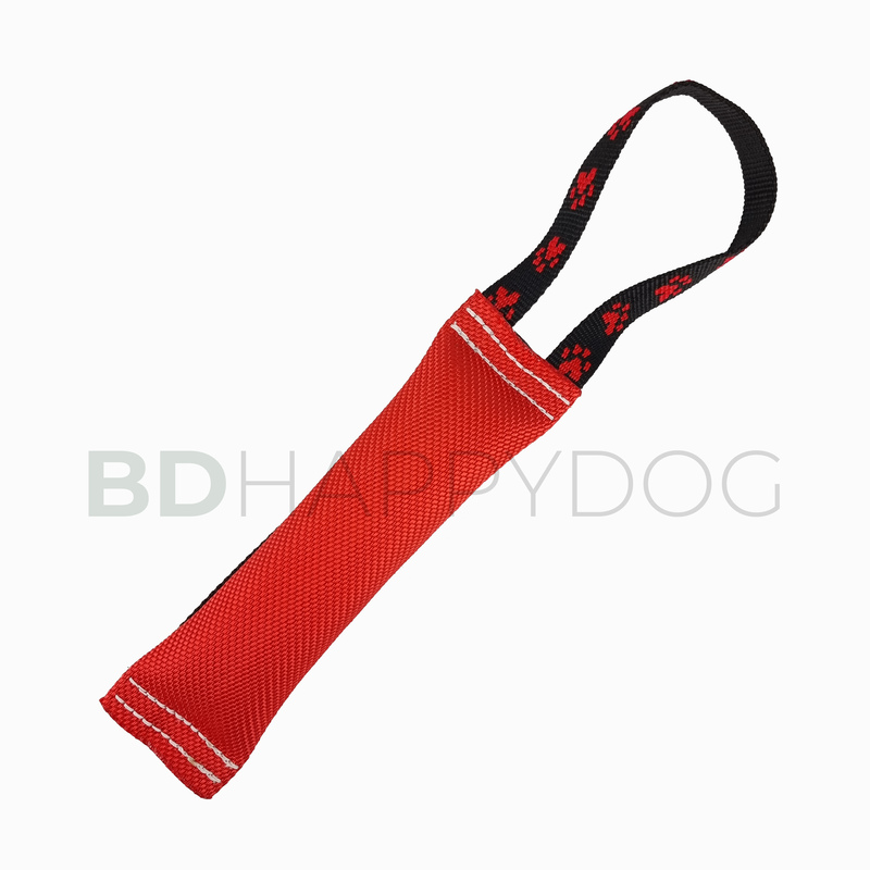 Gryzak szarpak dla psa z uchwytem 24x6cm - wąż strażacki - czerwony 1