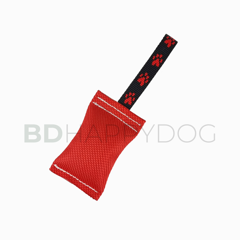 Gryzak szarpak dla psa z uchwytem 14x8cm - wąż strażacki - czerwony 1