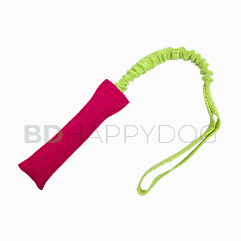 Gryzak szarpak dla psa z amortyzatorem 24x6cm - poliester - ciemny różowy 1