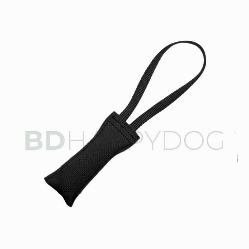 Gryzak szarpak dla psa z uchwytem 15x6cm - poliester - czarny 1