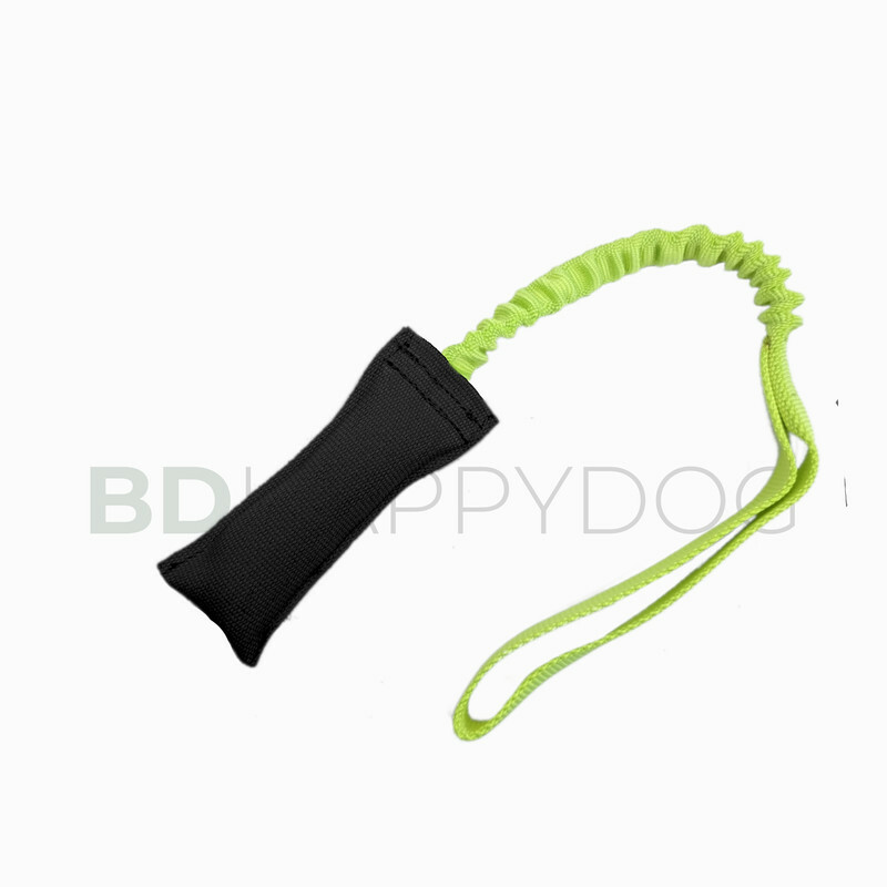 Gryzak szarpak dla psa z amortyzatorem 15x6cm - poliester - czarny 1