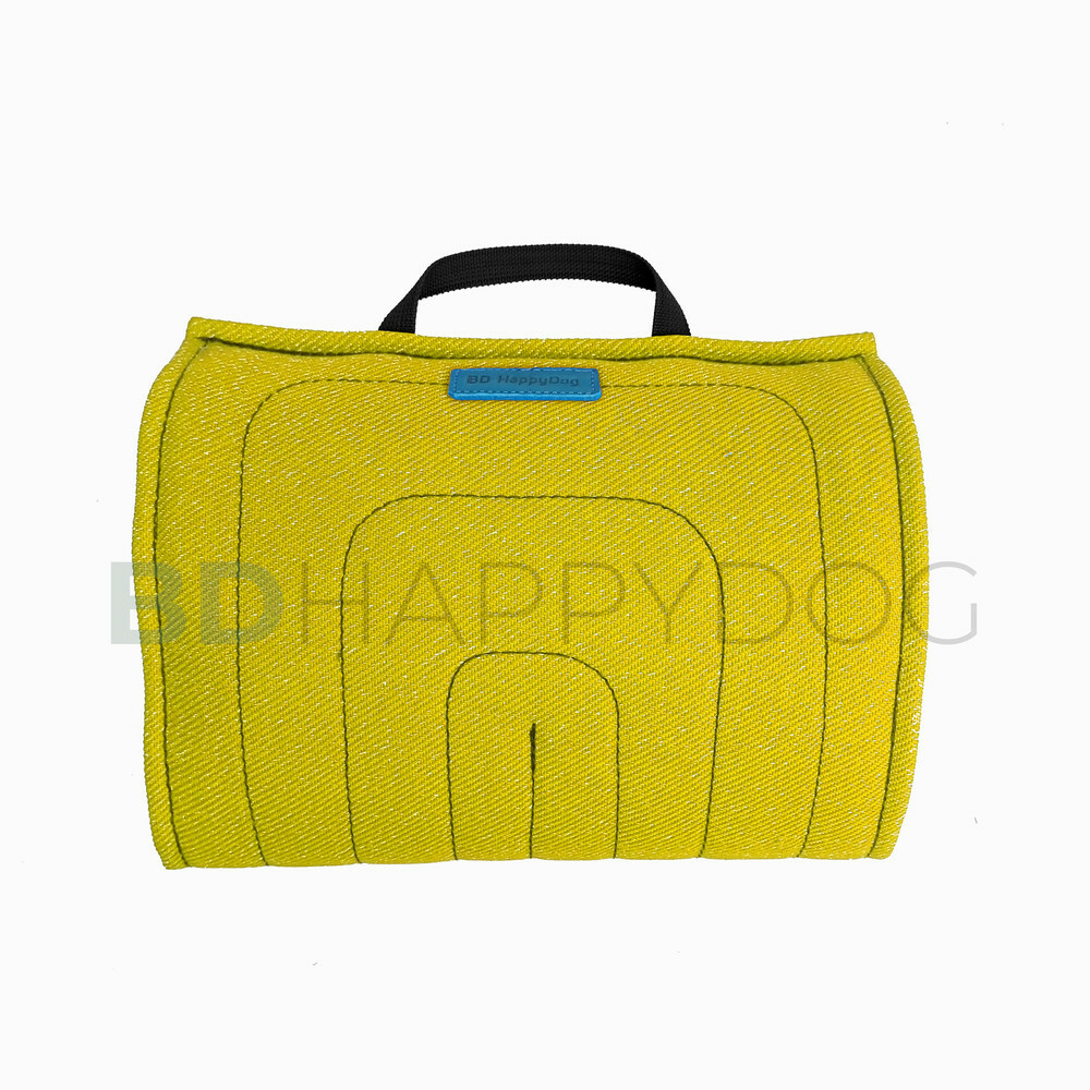 Klin poduszka dla psa z wymienną nakładką 36x25cm - materiał ringowy - żółty 1