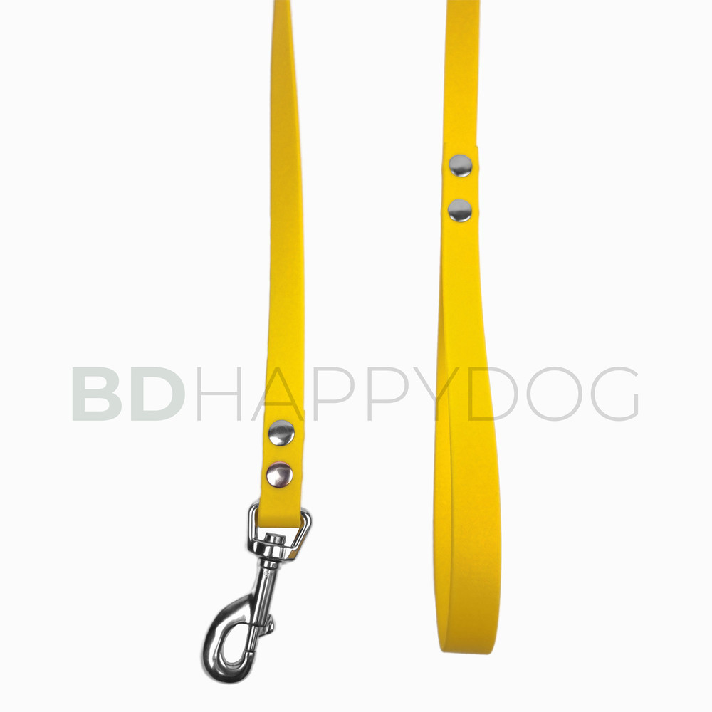 Smycz dla psa z uchwytem 1,6x150cm - Biothane - żółty 1