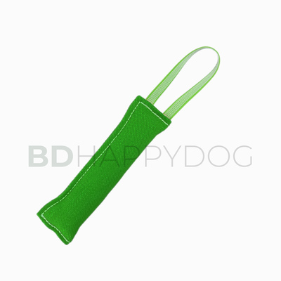 Gryzak szarpak dla psa z uchwytem 25x8cm - materiał ringowy - zielony