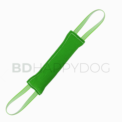 Gryzak szarpak dla psa z dwiema rączkami 25x8cm - materiał ringowy - zielony