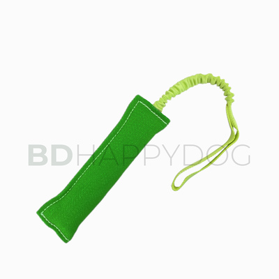 Gryzak szarpak dla psa z amortyzatorem 25x8cm - materiał ringowy - zielony