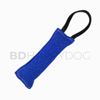 Gryzak szarpak dla psa z uchwytem 25x10cm - materiał ringowy - granatowy
