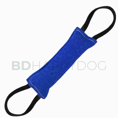 Gryzak szarpak dla psa z dwiema rączkami 25x10cm - materiał ringowy - granatowy