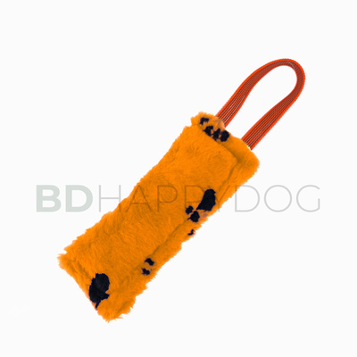 Gryzak szarpak dla psa z uchwytem 30x8cm - materiał pluszowy - pomarańczowy