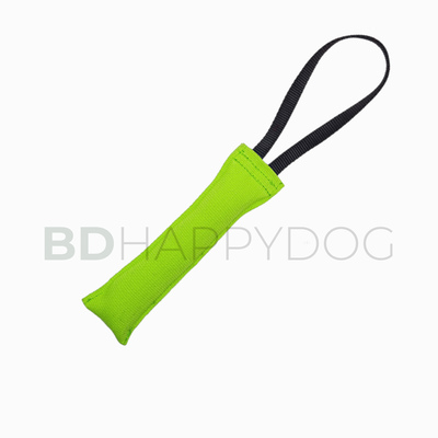 Gryzak szarpak dla psa z uchwytem 24x6cm - taśma bawełniana - zielony